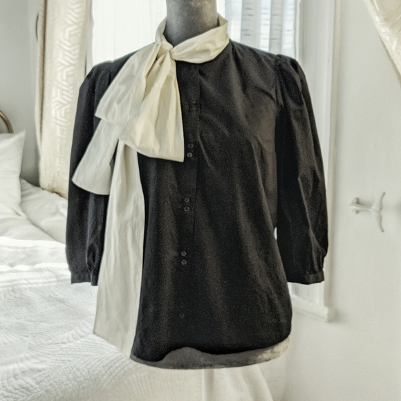 COS multi way cotton pussy bow shirt blouse - Picture 6 of 12